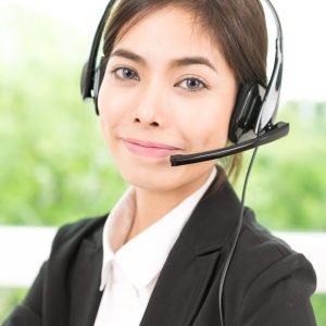 Woman customer call service